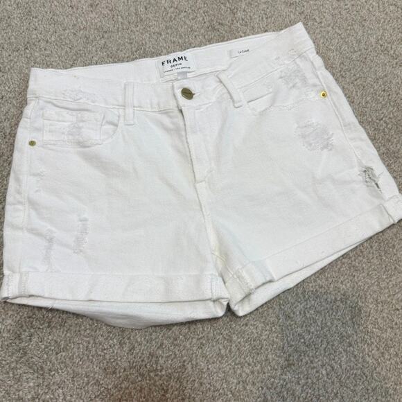 Frame 27 Le Cutoff cuffed distressed jean shorts SH 3013 - Picture 7 of 15